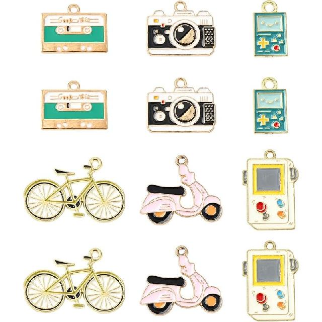 LiQunSweet 20 pcs 10 Styles Vegetable and Fruit Enamel Charms Watermelon Strawberry Banana Carrot Charms for DIY Jewelry Bracelet Necklace Earring