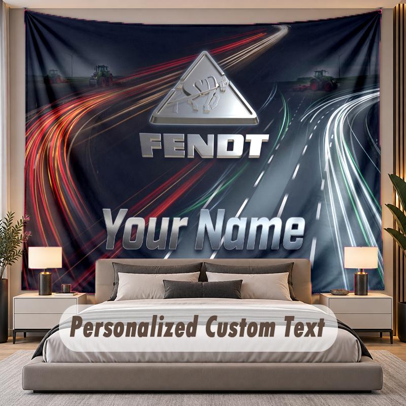 Arazzo Personalizzato con Nome Testo Fendt Poliestere Personalizzato Arazzo da Parete Per Camera da Letto e Stanza