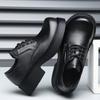 Fashion Retro Black Platform Shoes for Men Fashion Casual Increase 5cm Big Head Men's Dress Shoes Spring Autumn Designer Derby Shoe Male