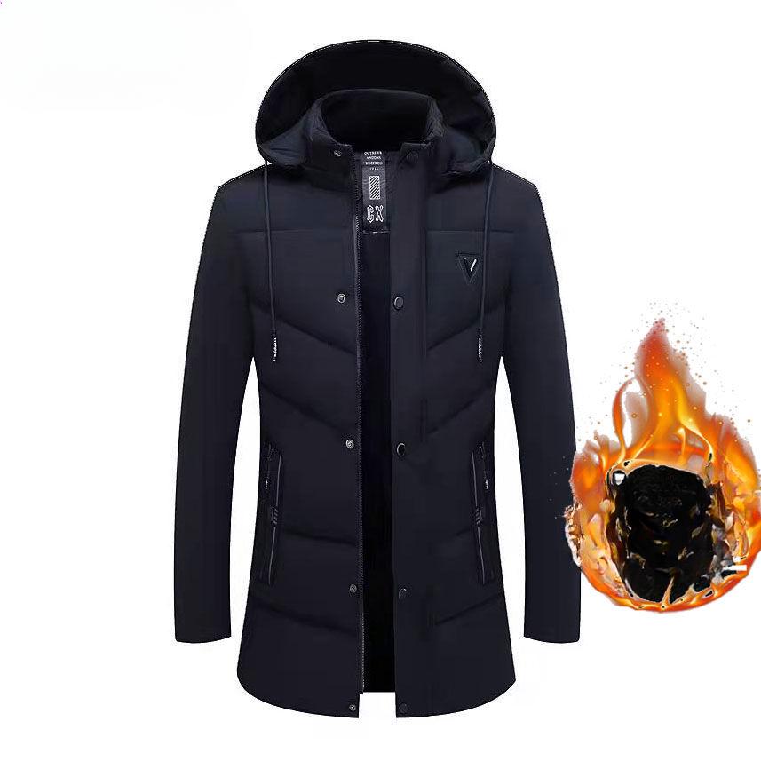 

Плюс бархатная толстая куртка Куртка для людей среднего и пожилого возраста Корейская версия утолщенной куртки средней длины для осени и зимы 5XL