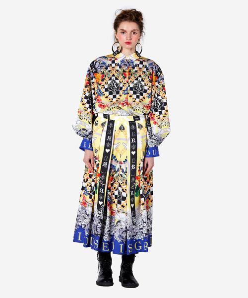Greedius Print Pleated Skirt