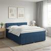 Box Spring Bed with Mattress and Headboard Blue 140 X 190 Cm Fabric