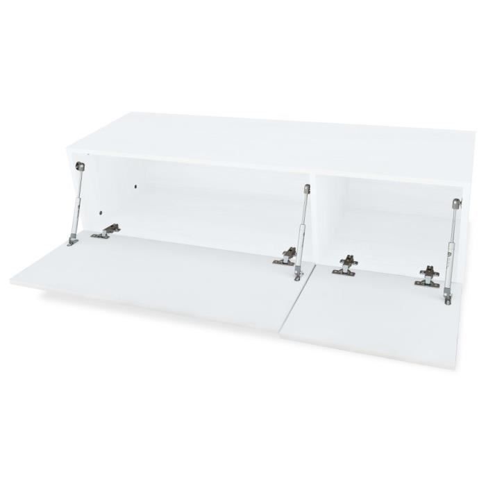 VidaXL Meuble TV 2 pcs Aggloméré 120 x 40 x 34 cm Blanc brillant