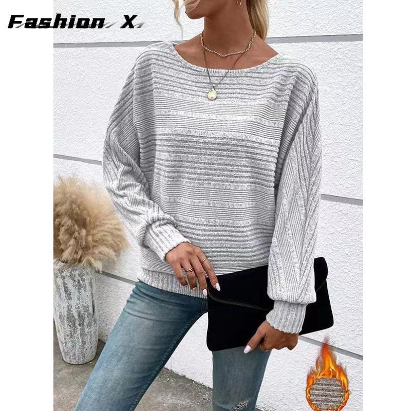 Kadın Günlük Yarasa Kollu Kazak Bol Kesim ve Rahat Üstler