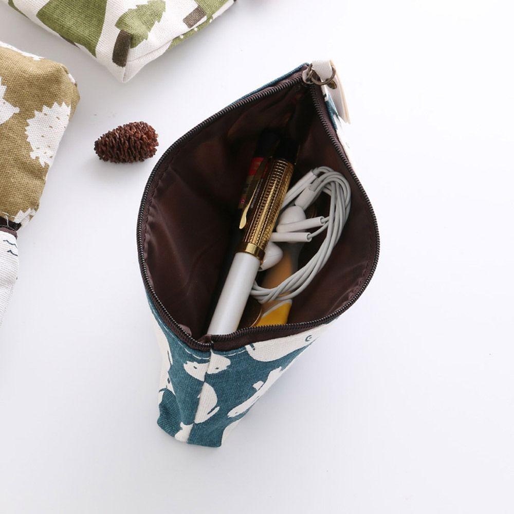 Large-capacity Pen Bag Canvas Stationery Storage Bag Durable Makeup Pouch