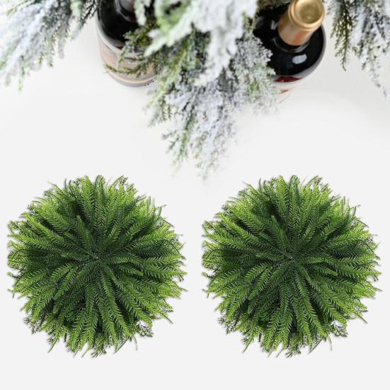 Faux Cedar Placemat Dense Branches Reusable Heat-resistant Holiday Thanksgiving Christmas Party Table