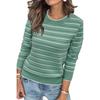 Maglione a Righe da Donna con Girocollo, Pullover Casual a Manica Lunga per l'Uso Quotidiano