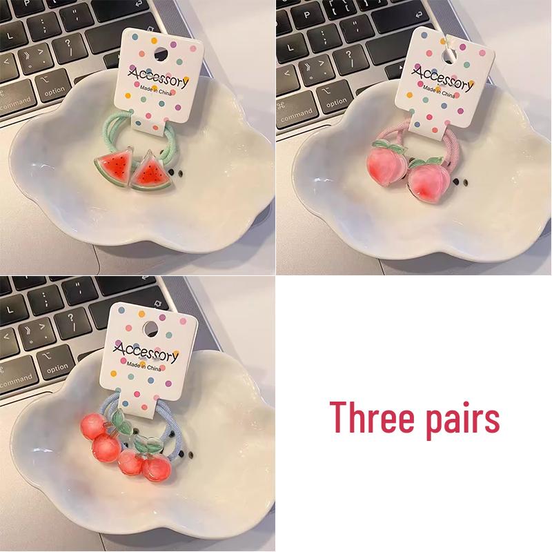 Fruit-Themed Mini Hair Ties for Little Girls – High Elasticity Rubber Bands