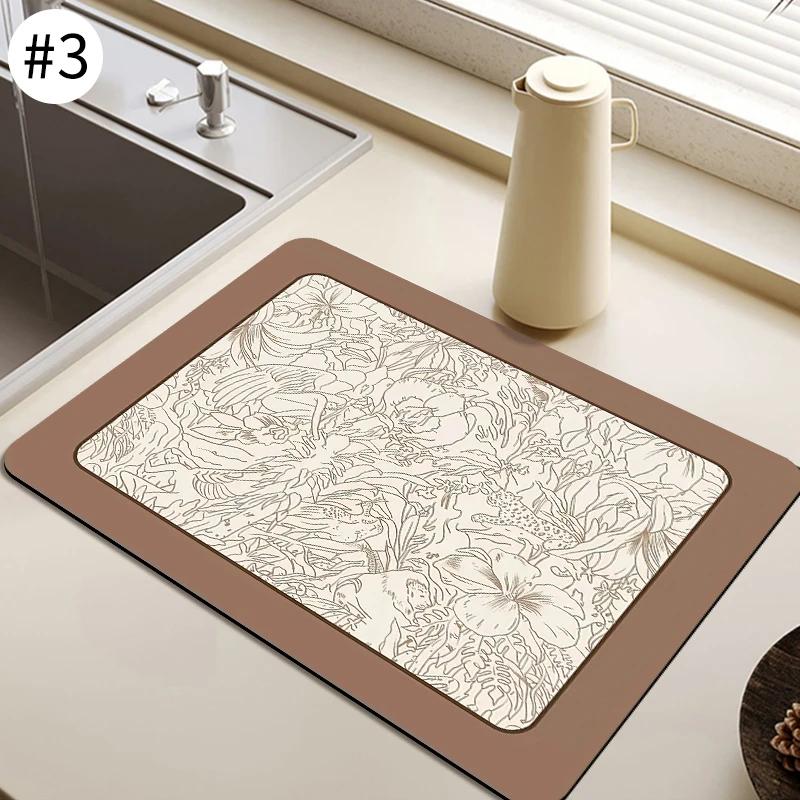 Coffee Mat Super Absorbent Dish Drying Mat Large Dish Drying Mats for Kitchen Counter Non-slip Drain Pad Coffee Bar Accessories