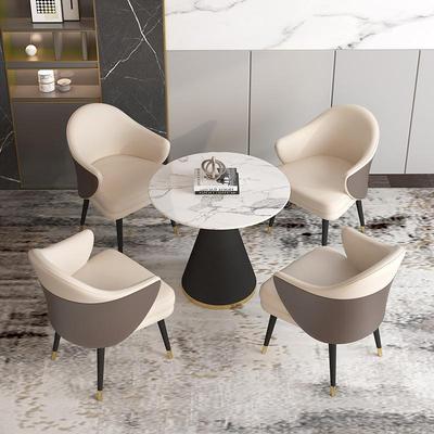 Modern Round Cafe Table and Chair Set: Ideal for Sales, Milk Tea Shops, and Office Receptions.