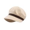 Polyester Beret for Women - Elastic Pleated Octagonal Cap with Short Brim, Packable Drawstring Beret