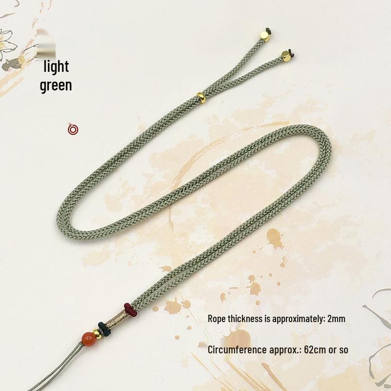 Adjustable Hand-Woven Jade Agate Emerald Pendant Necklace Cord for Men & Women