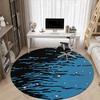 1pc Ocean Waves Office Round Area Rug, Indoor Mat Suitable For Office, Under Office Chairs Bedroom Living Room Home Decor, Room Deco