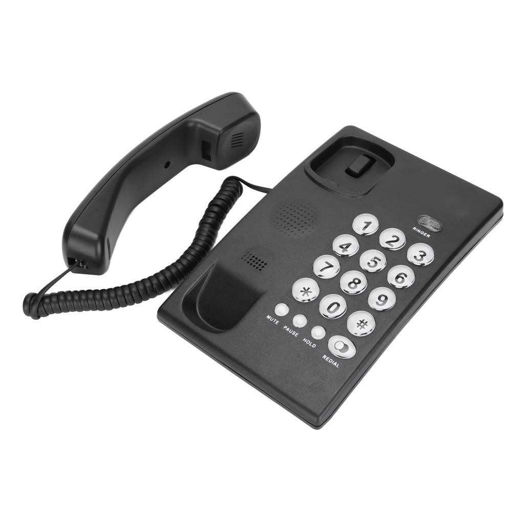 KXT504 Desktop Corded Telephone Multifunctional Large Button Landline Phone for Home Office Hotel(Black )