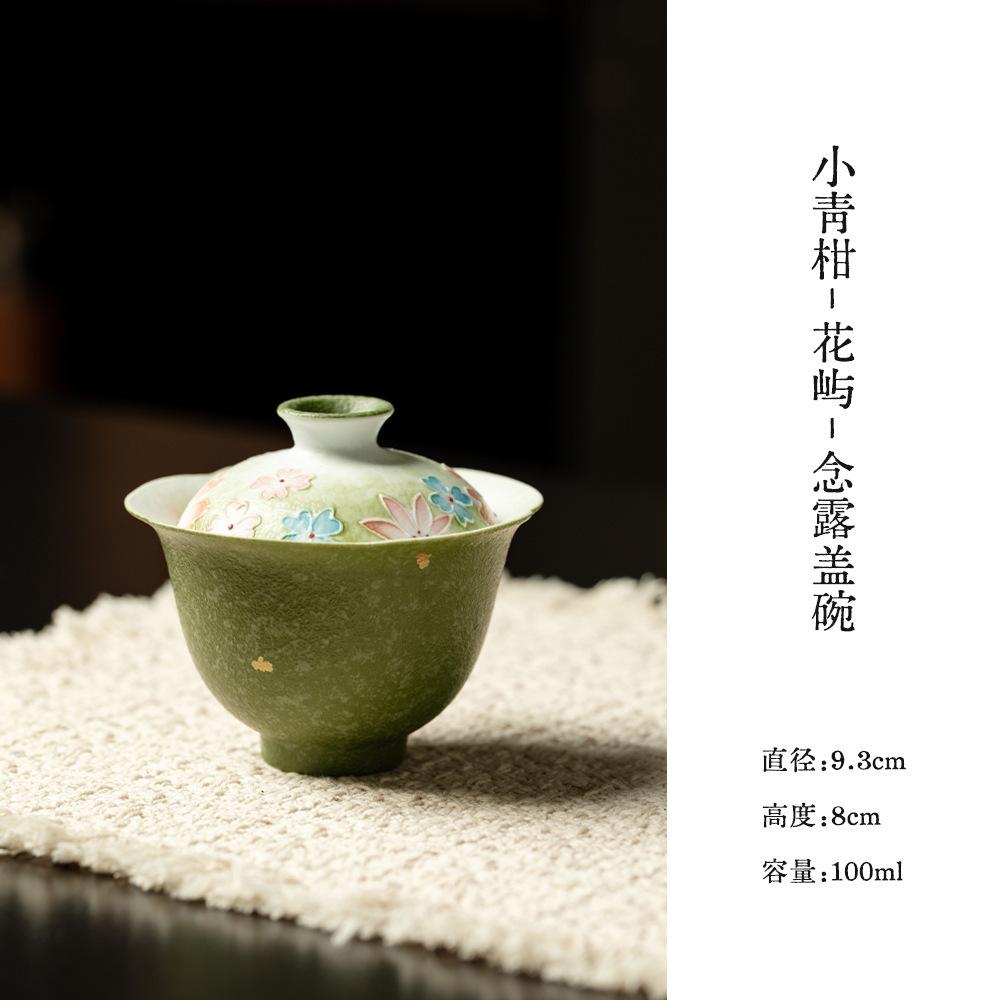 

100ml Hand-painted Flower Gaiwan Creative Tea Tureen Household Tea Bowl With Lid Kit Tea Maker Cover Bowl Teaware Ornaments