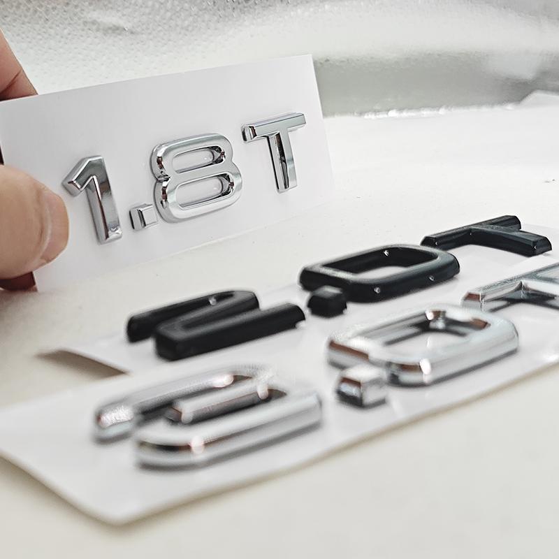 3D ABS Car Letters Logo 1.8T 2.0T 3.0T Rear Trunk Badge Emblem For Audi A3 A4 A5 A6 A7 A8 Q2 Q3 Q5 Q7 Q8 Car Sticker Accessories