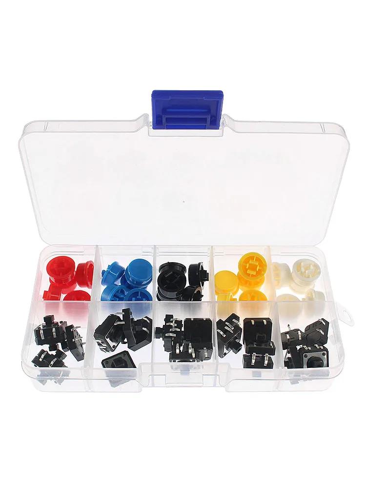 25/200/250PCS Switch Kit Micro Switch Push Button Switches DIY Assortment Kit 6x6mm 12x12mm 12x12x7.3mm