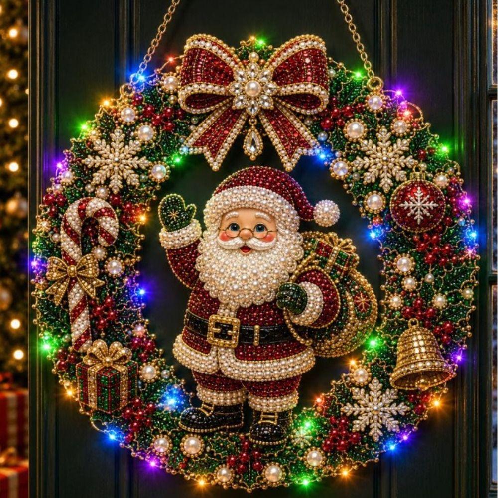Dekorativer Weihnachts-Kranz Anhänger Funkelndes DIY Hänge-Set Weihnachts-Schmuck