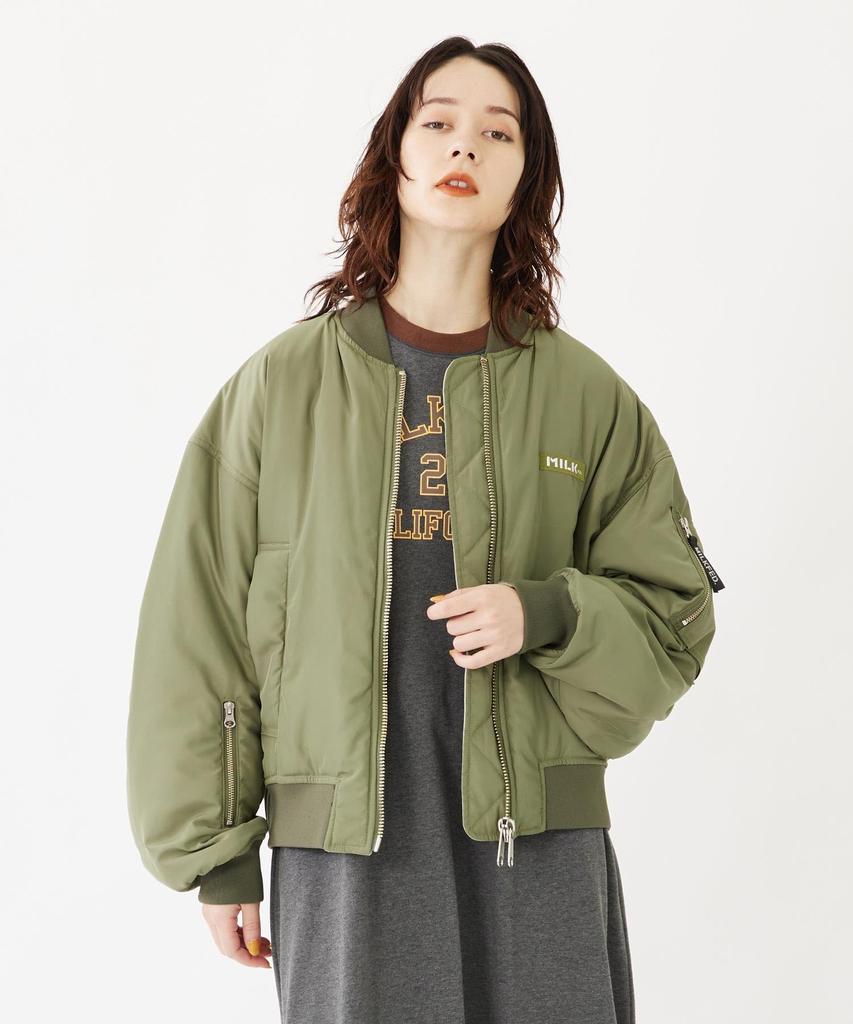 Milkfed Wende Fliegerjacke Olive für Damen MA-1,