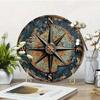 Viking Compass Metal Sign 8x8 Inch Rustic Tin Wall Art Decor Vintage Bedroom Porch