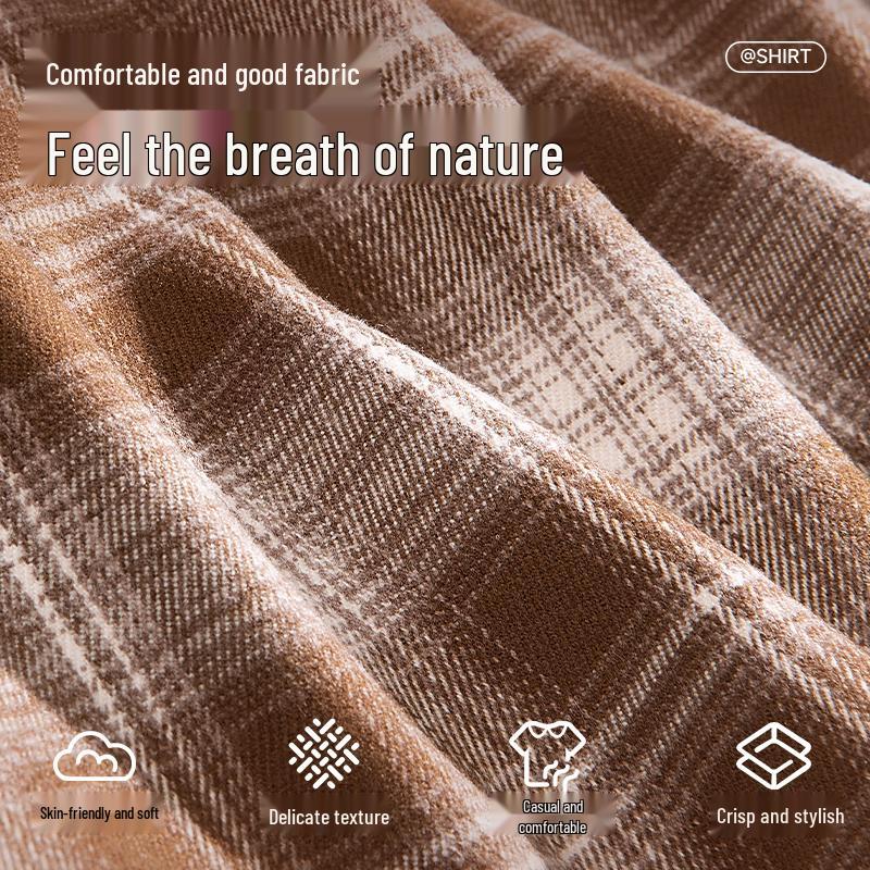 Mark Fairwhale Men's American Flannel Plaid Long Sleeve Shirt