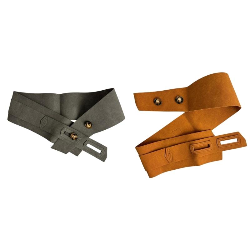 Korean Charm Wide Clasp Belt Fashionable PU Leather Waist Cincher Band For Women Adjustable Stretch Wrap