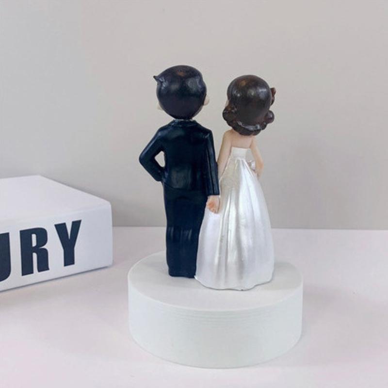 Topper Elegant Tort Nuntă Mire & Mireasă - Decorațiune pentru Aniversare, Petrecere Burlăcițe, Petrecere de Logodnă