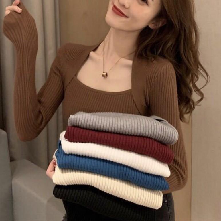 Autumn and Winter Women Square Neck Slim Fit Knit Sweater for Slimming, Chic Base Long Sleeve Sweater for Women