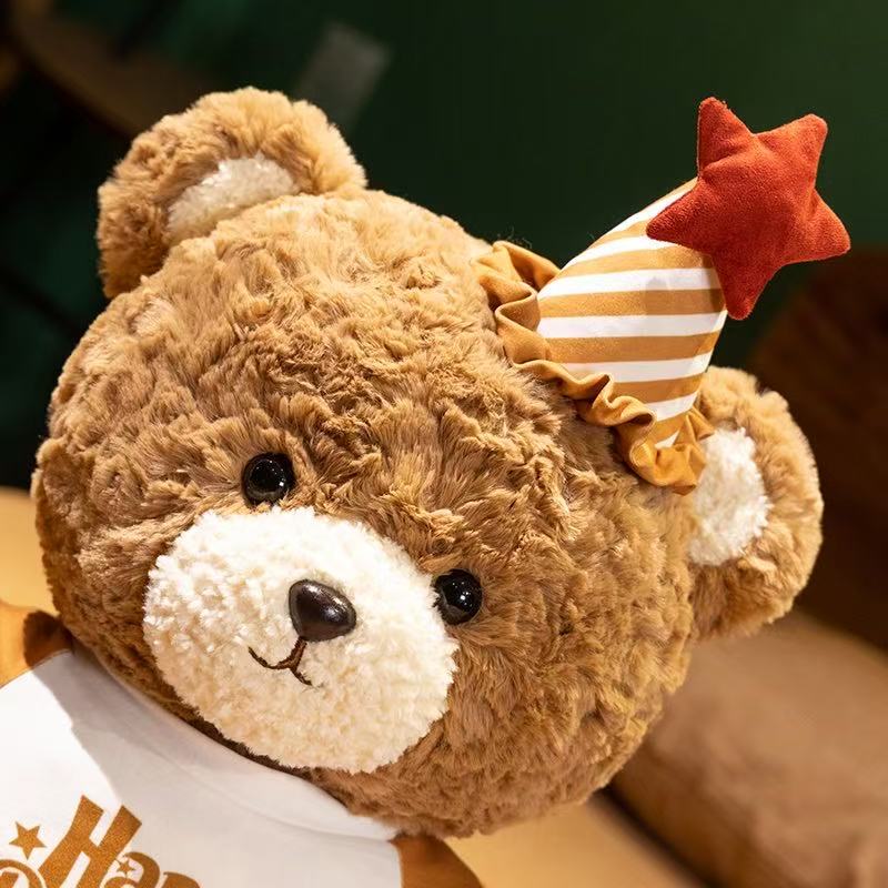 25/35cm Neuer Simulations-Festtagshut Teddybär Stofftier Plüschtier Cartoon Anime Niedliches Geschenk für Kindergeburtstag Lustige Puppe