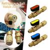 Air Conditioning Refrigerant Ball Valve 1/4" SAE Straight Shut-Off Valve for R134A R410A R22 R12 Charging Hoses AC Refrigerant