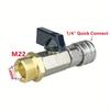 High Pressure Washer Ball Valve Kit 1/4" Quick Connector and M22 14mm for Power Washer Hose Switch On/off