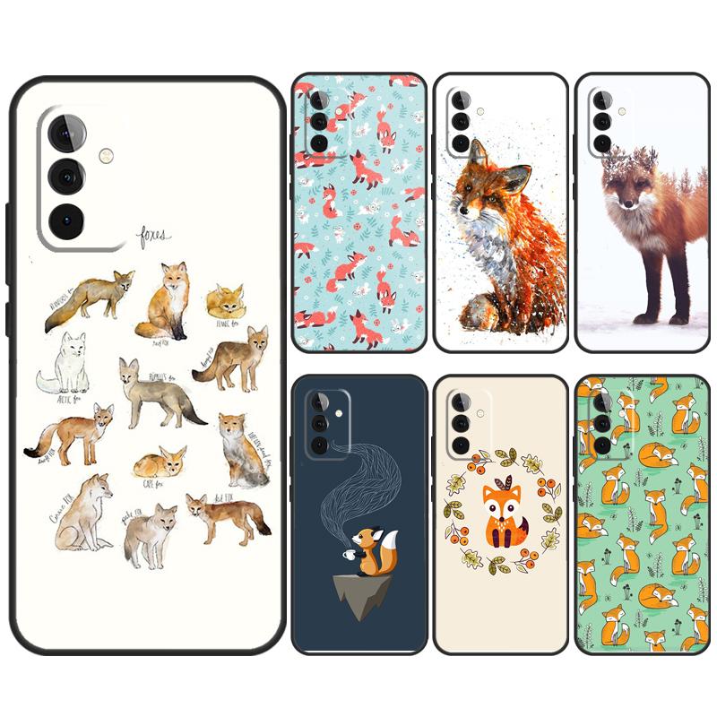 Fox Animal Pattern Case For Samsung Galaxy A32 A52 A12 A14 A34 A54 A51 A71 A15 A25 A35 A55 A53 A33 A13 Cover