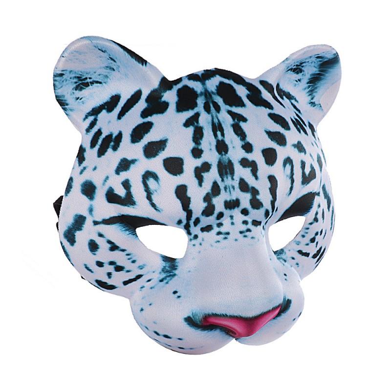 Half Face Snow Leopard Animal Mask Halloween Easter Mardi Gras Costume Party Masquerade