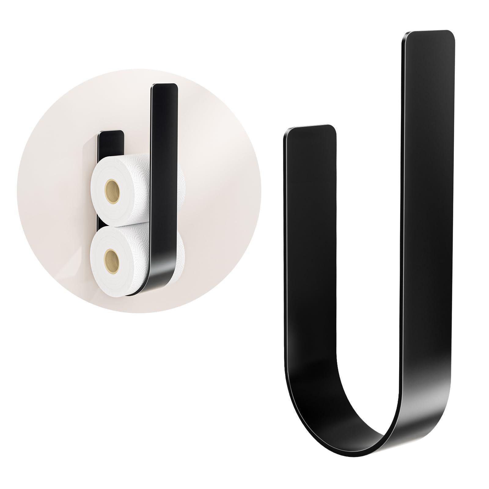 Wall-Mounted Metal Toilet Paper Holder and Storage Organizer