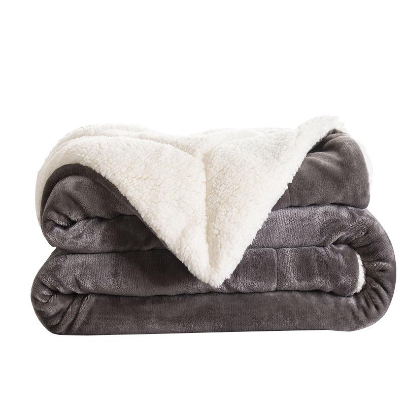 New Double-Layer Thick Lambskin Leisure Blanket for Sofa or Office Nap