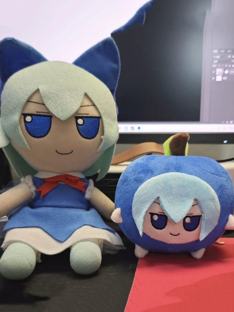 Fumo Cirno Apple Shape Touhou Project Hakurei Reimu Plush Toy Stuffed Doll Cartoon Soft Plushies Figure Collectible Fans Gifts
