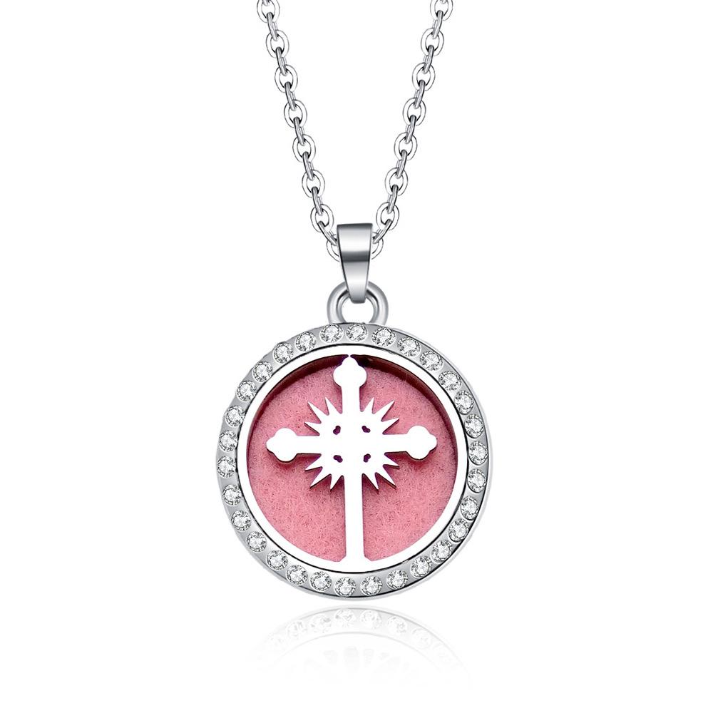 In-Stock Aromatherapy Hollow Diamond Pendant Necklace