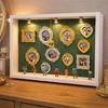 Artistic Wooden Shadows Box With 10 Mini Picture Frames 8 Decorative Figurines And Built In Lighting Frames Collection