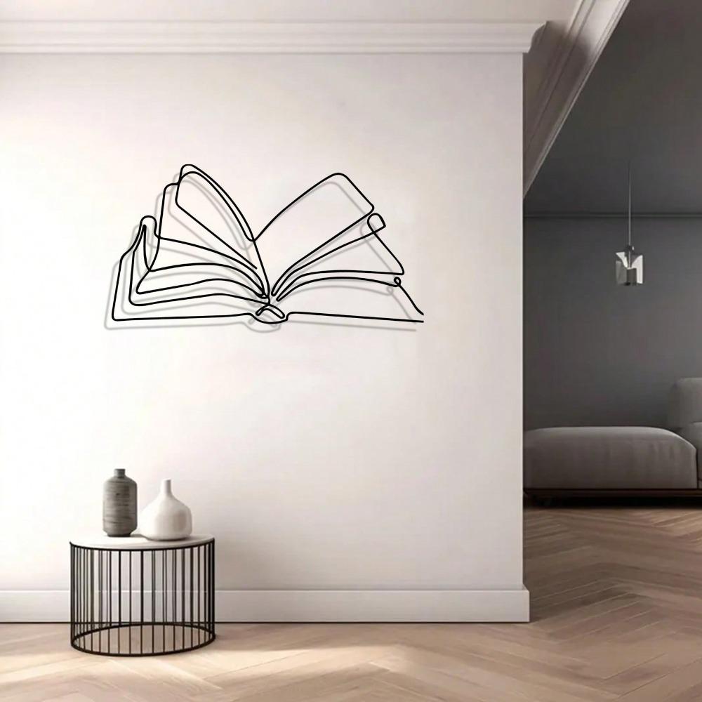 Vintage Library Metal Wall Art Powder Coated Book Mural Gift for Book Lovers Home Decor