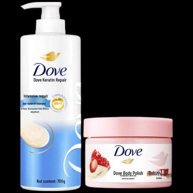 Набор Dove Интенсивное Восстановление Шампунь и Отшелушивающий Скраб с Молочком Граната