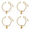 Minimalist, Wind Twelve Constellation Pendant Knotted Bracelet Stainless Steel Gold Plated Jewelry