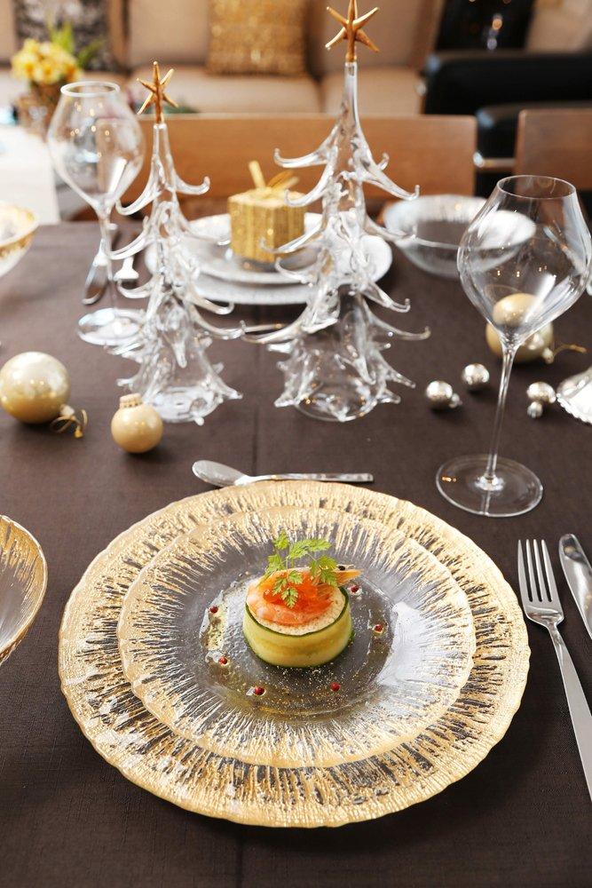 Vetro Felice Large Plate, Western Tableware, Gold, 28cm, Happy Glass Flash, 349128P