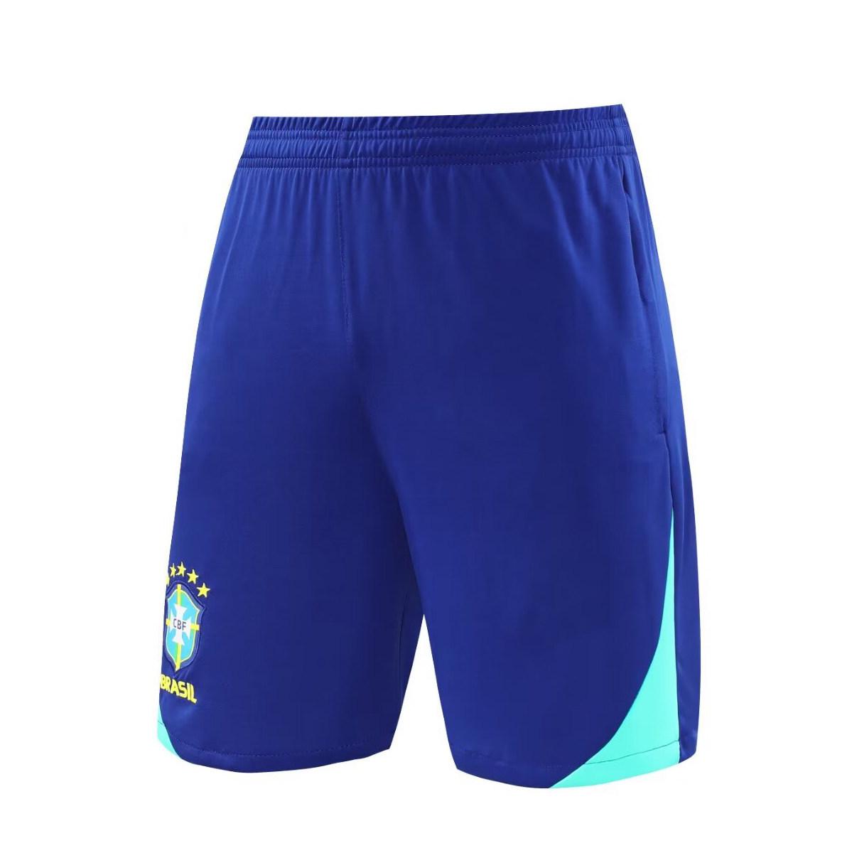 Brazil National Team Half-Zip Long-Sleeve Windbreaker Jacket and Short-Sleeve Vest Football Uniform. M