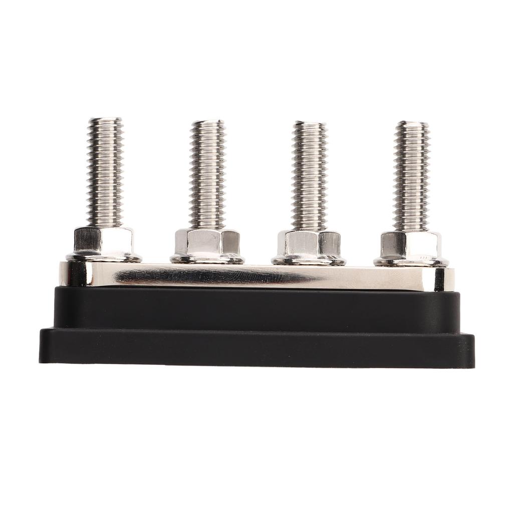 4 Post Power Distribution Block 3 8inch M10 Studs Battery Bus Bar with Cover DC12V to 48V 300A for Cars Boats RVs Black