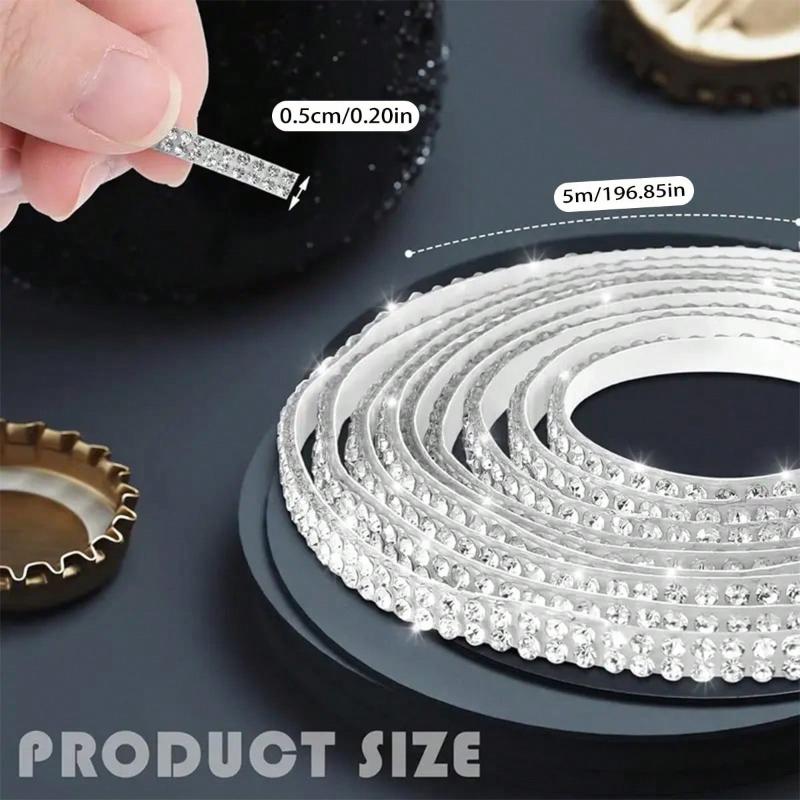 5-Meter/Roll DIY Rhinestone Strip for Car Crystal Diamond Decoration Car Diamond Decoration Self-Adhesive Diamond Crafts DIY Rhinestone Strips