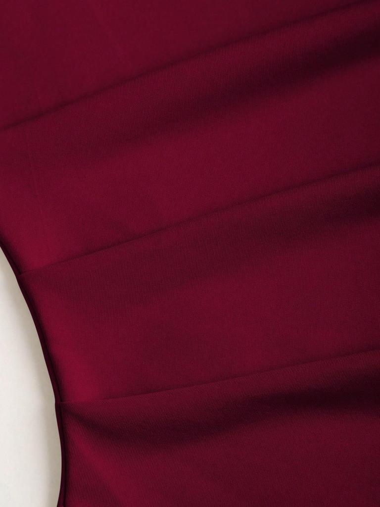 Damska Modna Sukienka Bodycon z Jednym Rękawem, Bez Rękawów, Łatana