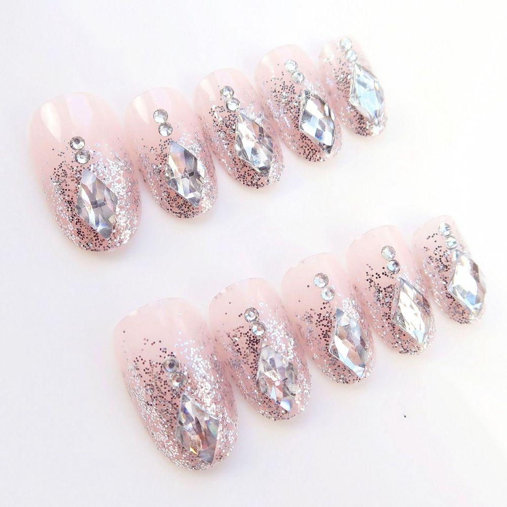On Nails Artificial Full Cover Wearable French Stiletto Fake Nails Nail Tips Almond False Nails