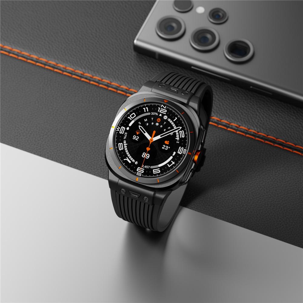Gumowy pasek sportowy do Samsung Galaxy Watch Ultra 7 47mm Pasek męski ze stali nierdzewnej do paska Samsung Galaxy Watch 7 Ultra