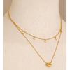 Eetit Luxury Fashion Double-Layer Zirconia Drop Exquisite Chain Overlay Necklace Stainless Steel Popular Pendant Collar Jewelry
