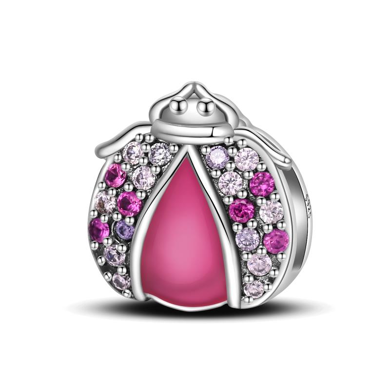 Suitable For Pan Original Braceletcopper Colorful Flowers Gemstone Butterfly Spring Charm Beads Exquisite Diy Jewelry